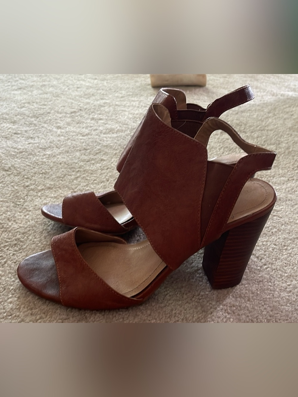 Tahari Brown Block Heel Slingback Sandals